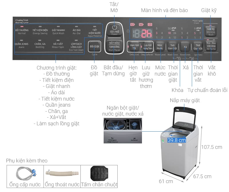 Máy giặt Samsung Inverter 10 kg WA10T5260BY/SV