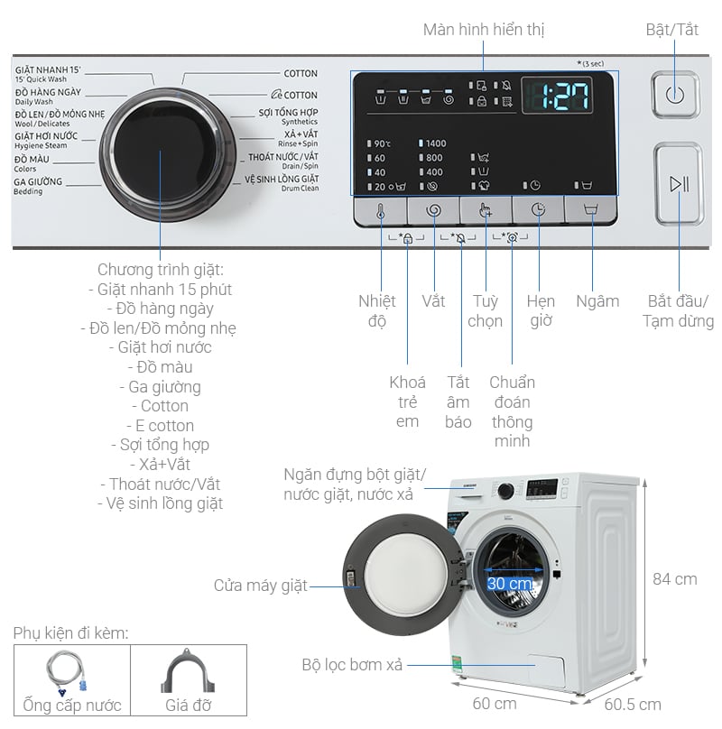 Máy giặt Samsung Inverter 9.5kg WW95T4040CE/SV