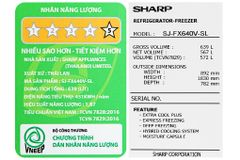 Tủ lạnh Sharp Inverter 572 lít SJ-FX640V-SL (4 cánh)