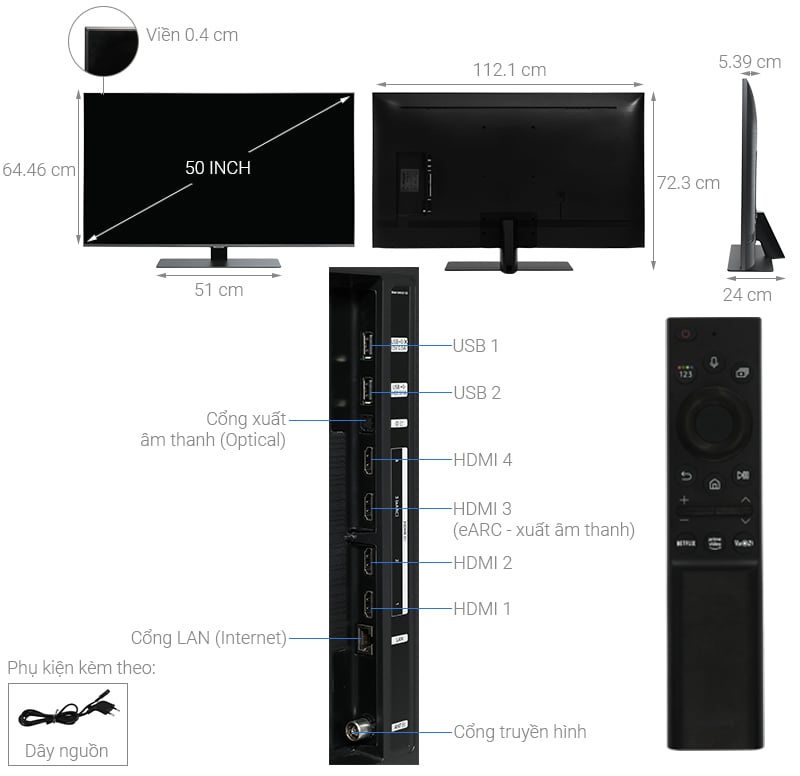 Smart Tivi QLED 4K 50 inch Samsung QA50Q80B