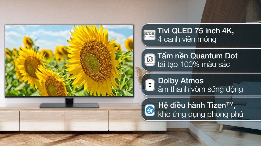 Smart Tivi Samsung QLED 4K 75 inch QA75Q80B [ 75Q80B ] - Chính Hãng