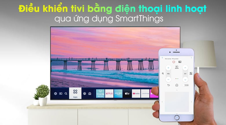 Điều khiên tivi bằng điện thoại thông qua ứng dụng SmartThings