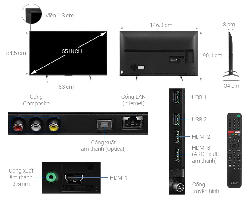 Android Tivi Sony 4K 65 inch KD-65X7500H