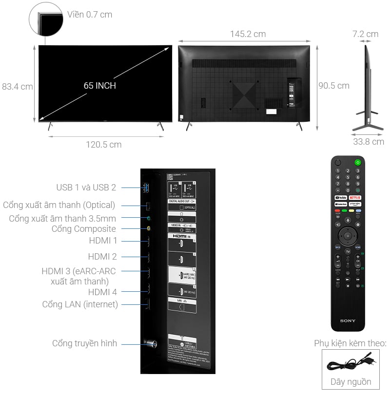 Android Tivi Sony 4K 65 inch XR-65X90J