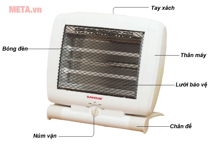 Sưởi điện 2 bóng Halogen Sunhouse SHD7010