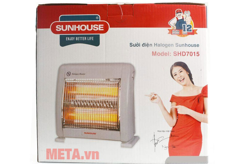 Hộp đựng Sưởi điện halogen Sunhouse SHD7015 Quạt sưởi Sunhouse