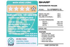 Tủ lạnh Sharp Inverter 604 lít SJ-XP660PG-SL (2 cánh)