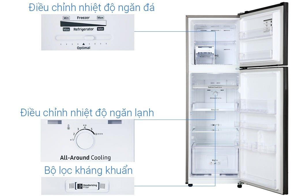 Tủ lạnh Samsung Inverter 256 lít RT25M4032BY/SV (2 Cánh)