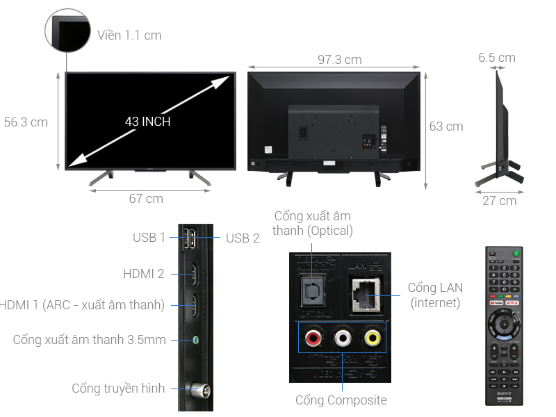 Smart Tivi Sony 43 inch KDL-43W660G