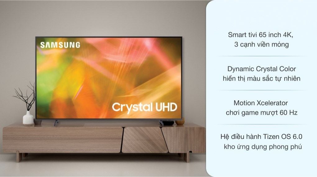 Smart Tivi Samsung Crystal UHD 4K 65 inch UA65AU8000 [ 65AU8000 ] - Chính Hãng