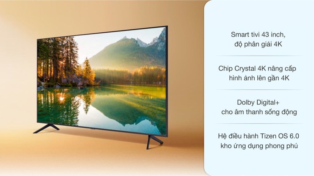 Smart Tivi Samsung UHD 4K 43 inch UA43AU7700 [ 43AU7700 ] - Chính Hãng