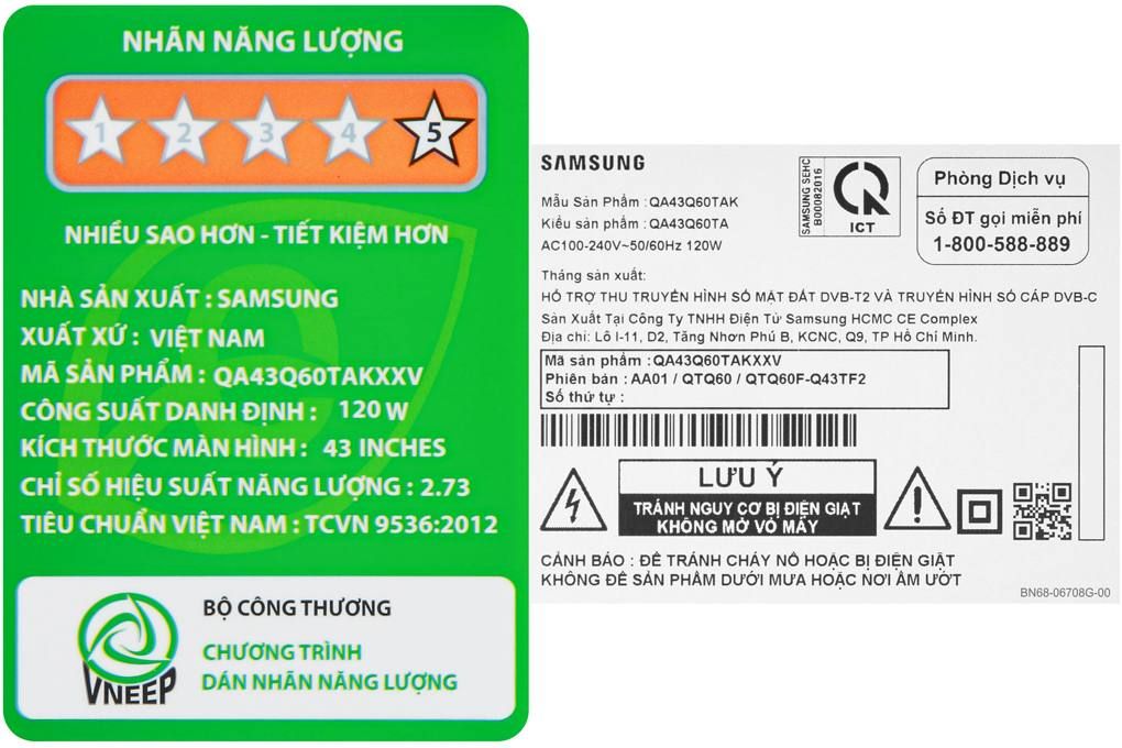 Smart Tivi Samsung QLED 4K 43 inch QA43Q60A [ 43Q60A ] - Chính Hãng