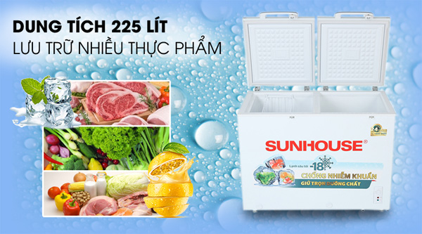 Tủ đông 2 ngăn 2 cánh Sunhouse SHR-F2272W2