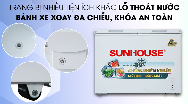 Tủ đông 2 ngăn 2 cánh Sunhouse SHR-F2272W2