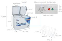 Tủ đông 2 ngăn Alaska 250 lít BCD-3068C