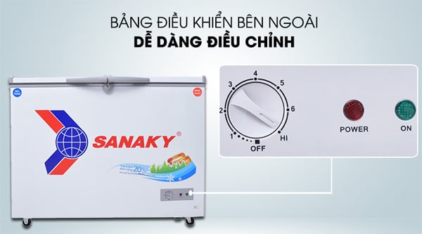 Hình ảnh tủ đông hai ngăn 2 cánh Sanaky 