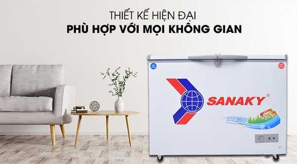  Tủ đông 2 ngăn 2 cánh mở Sanaky VH 2899W1