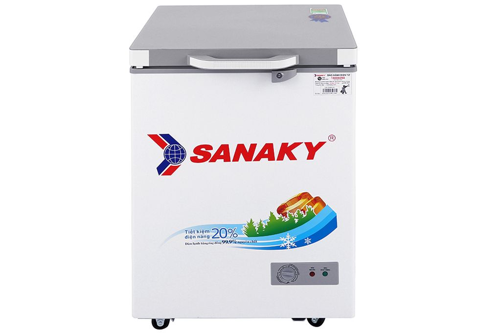 Tủ đông 1 ngăn Sanaky mặt kính cường lực 100 lít VH-1599HYK (kính xám)