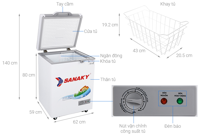 Tủ đông Sanaky 