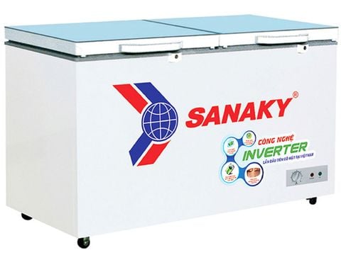 Tủ đông 1 ngăn Sanaky Inverter 305 lít VH4099A4KD (mặt kính cường lực xanh)