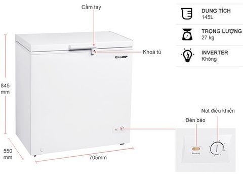 Tủ đông Sharp 145 lít FJ-C145V-WH