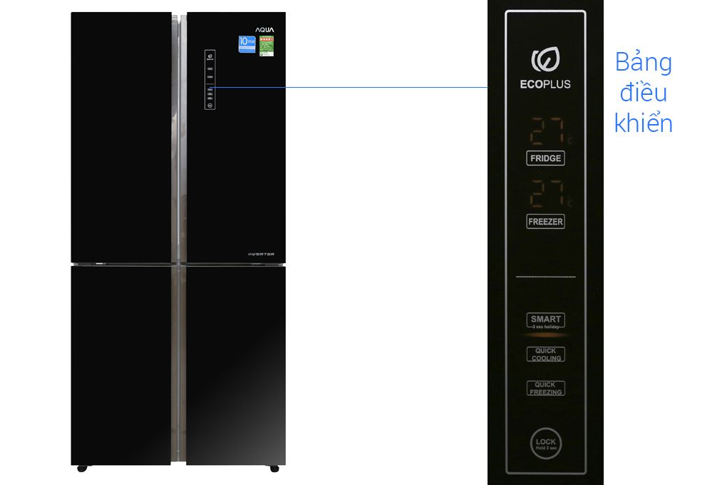 Tủ lạnh Aqua Inverter 456 lít AQR-IG525AM GB (4 cánh)