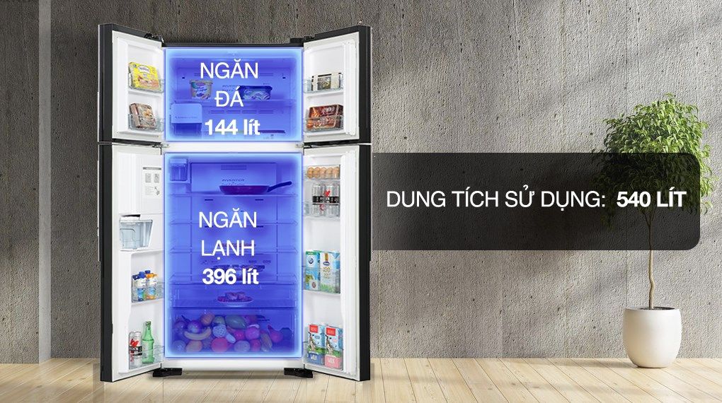 Tủ lạnh Hitachi Inverter 540 lít R-FW690PGV7X GBK (4 cánh)