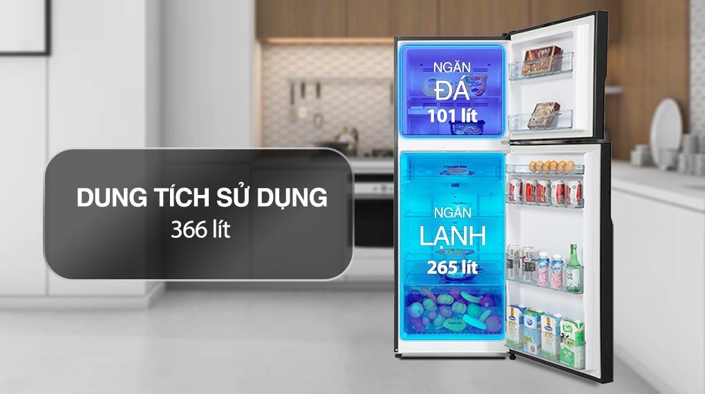 Tủ lạnh Hitachi Inverter 366 lít R-FVX480PGV9 MIR (2 cánh)