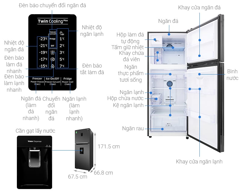 Tủ lạnh Samsung Inverter 360 lít RT35K5982BS/SV