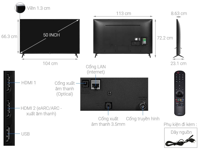 Smart Tivi LG 4K 50 inch 50UP7550PTC