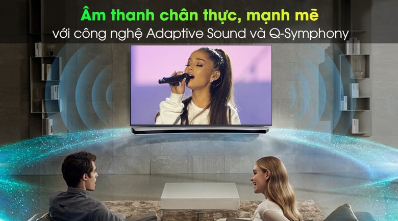 Smart Tivi Samsung 4K 75 inch UA75AU8100 - Âm thanh chân thực, hoàn hảo với Adaptive Sound và Q-Symphony