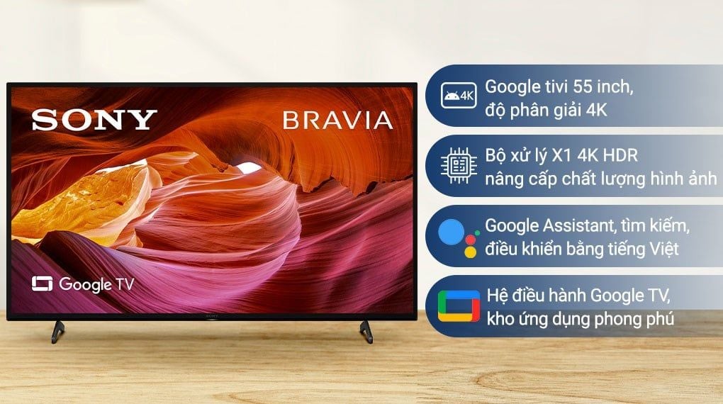 Google Tivi Sony 4K 55 inch KD-55X75K [ 55X75K ] - Chính Hãng