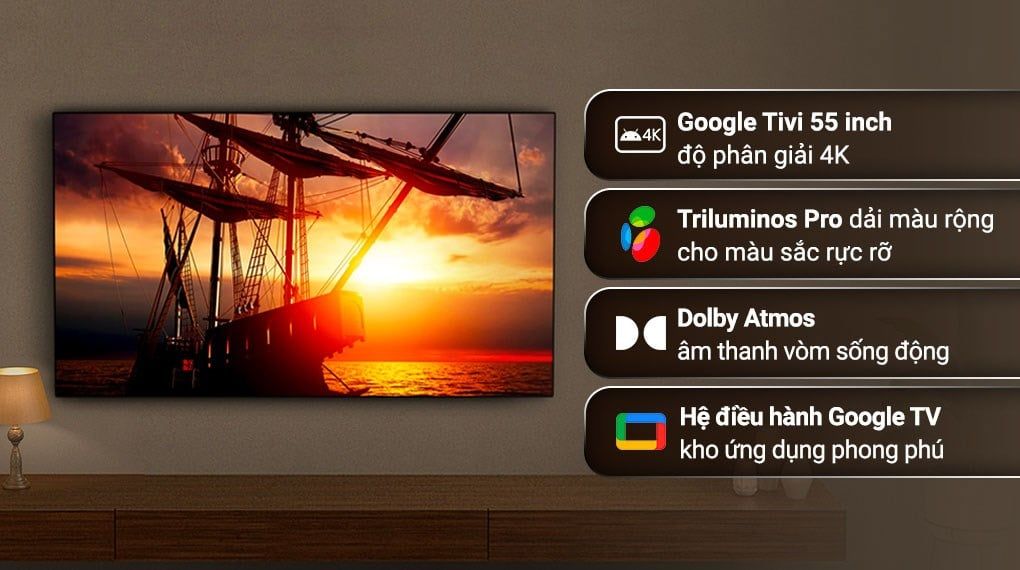 Google Tivi Sony 4K 55 inch KD-55X85K [ 55X85K ] - Chính Hãng