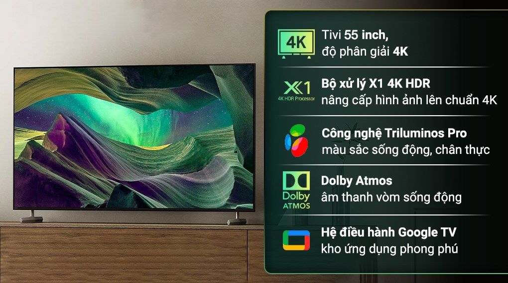 Google Tivi Sony 4K 55 inch KD-55X85L [ 55X85L ]