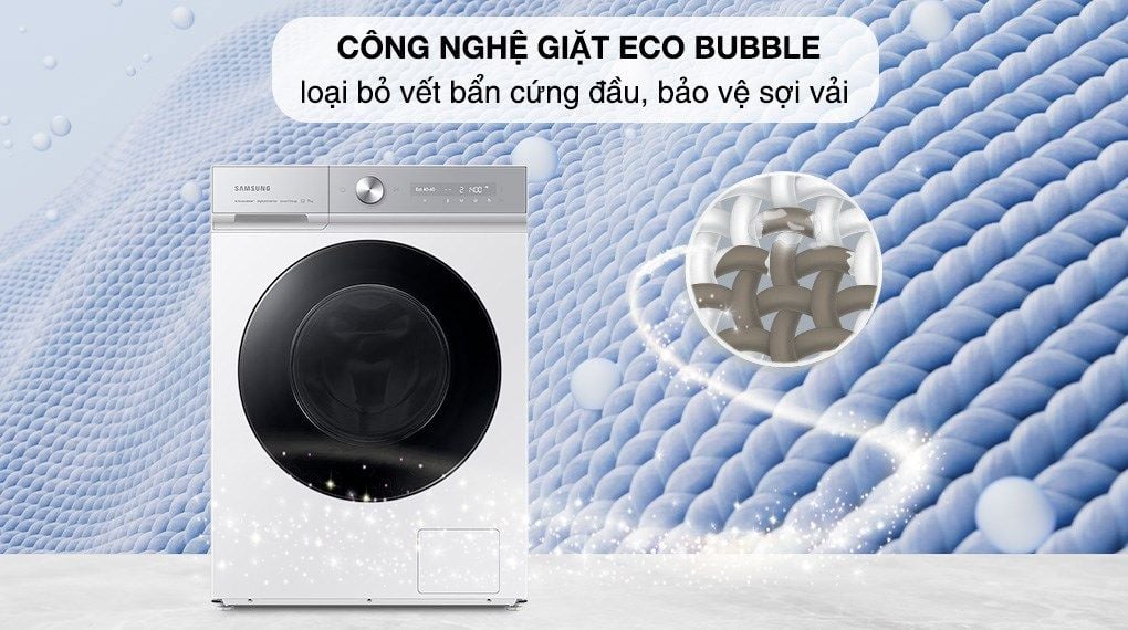 Máy giặt sấy Samsung Bespoke AI Inverter giặt 12 kg - sấy 8 kg WD12BB9