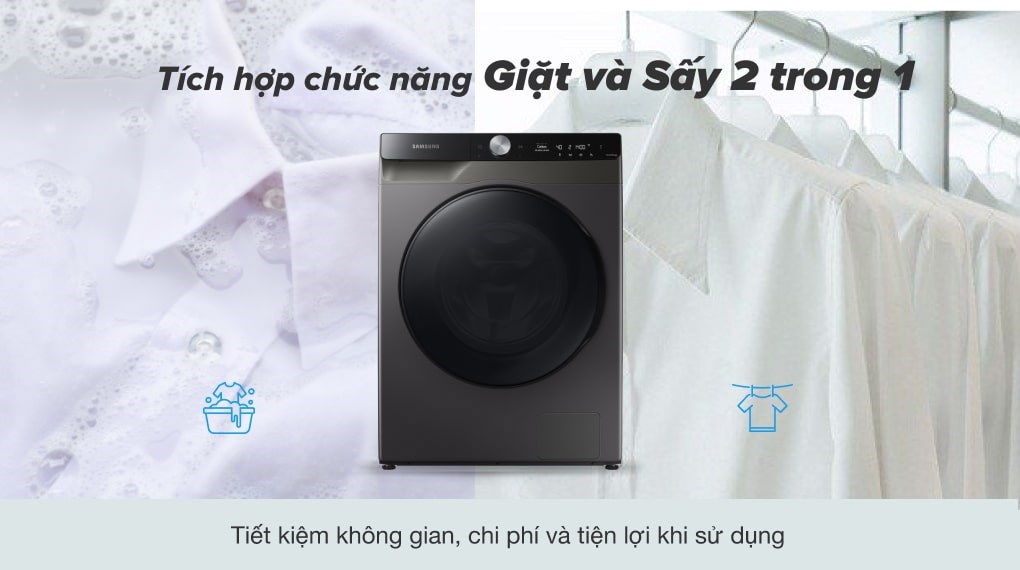 Máy Giặt sấy Samsung AI Inverter 11 kg WD11T734DBX/SV