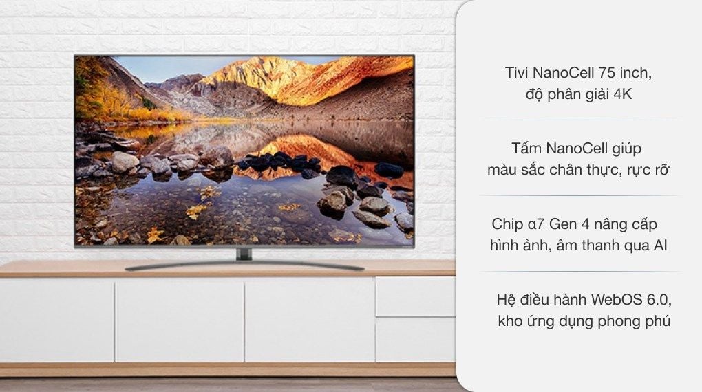 Smart Tivi LG NanoCell 4K 75 inch 75NANO86TPA [ 75NANO86 ] - Chính Hãng