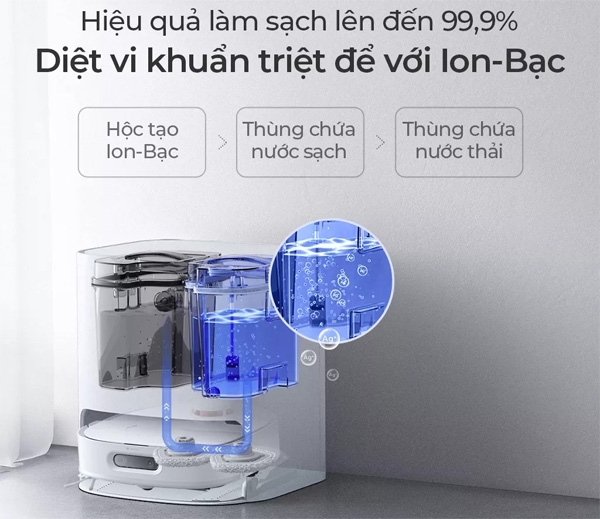 Hiệu quả làm sạch triệt để Xiaomi Dreame Bot W10 Pro
