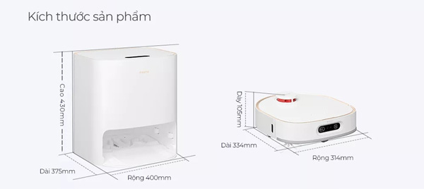 Kích thước sản phẩm Xiaomi Bot W10 Pro
