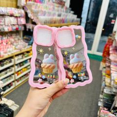 Case Ốp điện thoại iPhone Chống Dựng Viền Gợn Sóng Lưng Gương iPhone 12/13/Pro/Promax