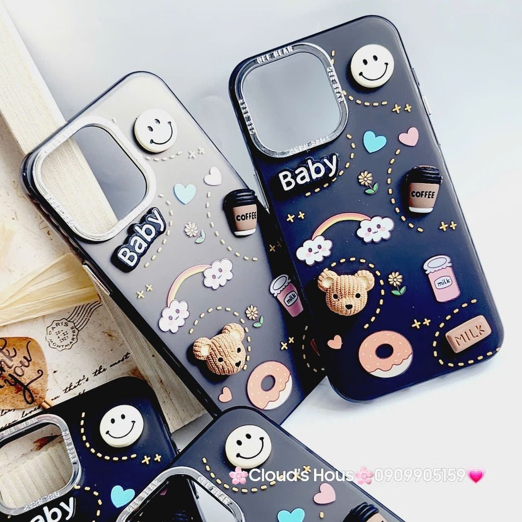 Case Ốp điện thoại iPhone Nền Đen Nhám Icon Nổi Viền Cam Titan iPhone 11/12/13/14/15/Pro/Promax