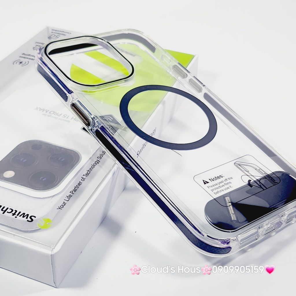 Case Ốp điện thoại iPhone SwitchEasy Trong Magsafe Chống dựng iPhone 16/Pro/Promax