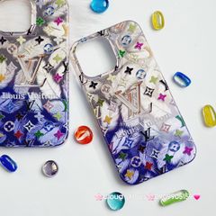 Case Ốp điện thoại iPhone LV ombre hai màu ánh xà cừ iPhone 11/12/13/14/15/Pro/Promax