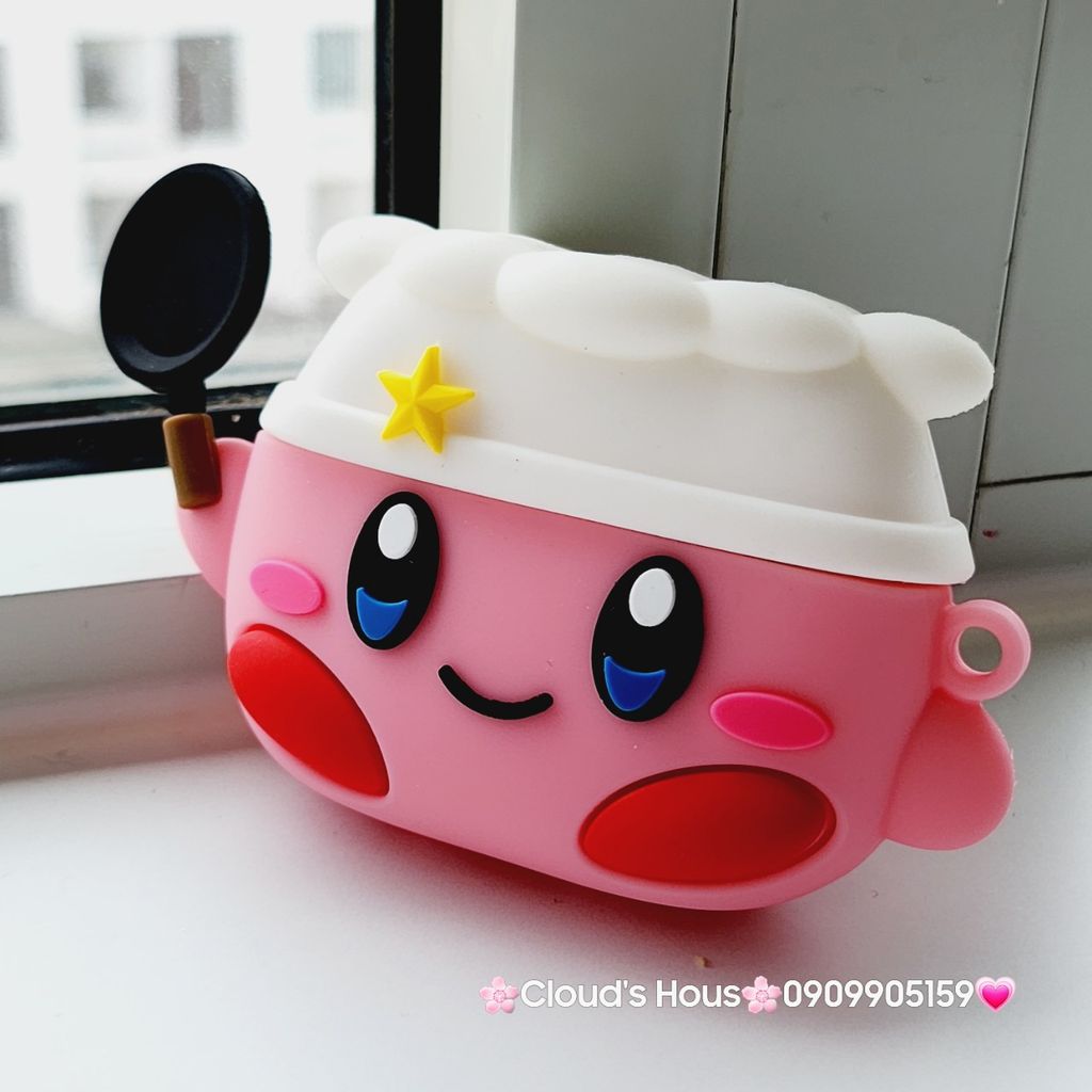 Cover Case Vỏ bảo vệ Airpod Su dẻo Thỏ Kirby Hồng Su dẻo Airpod 1/2/3/Pro/Pro2