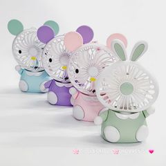 Mini Fan - Quạt Cầm Tay - Để Bàn Voi Mặc Yếm
