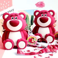 TÚI ĐEO CHÉO SILICONE GẤU DÂU LOTSO Màu đậm Chính Hãng Disney