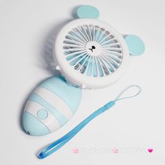Quạt Cầm Tay Mini Thân Sọc Tai Gấu Tai Thỏ Tai Mèo