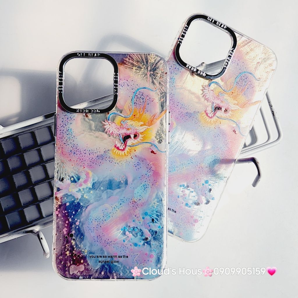 Case Ốp điện thoại iPhone Rồng Hologram viền camera titan iPhone 11/12/13/14/15/Pro/Promax - TẾT