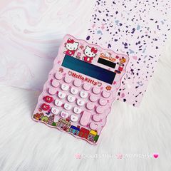 Máy tính hoạt hình Hello Kitty Vuông Viền Gợn Sóng siêu dễ thương KT-800
