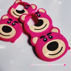 Case Ốp điện thoại iPhone Gấu dâu Lotso 2 mặt gấu dâu Su dẻo Chống Shock iPhone 11/12/13/14/Pro/Promax